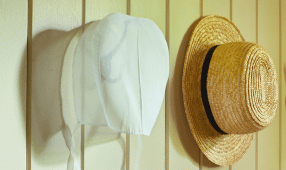 GET-INVOLVED-amish-heritage-foundation-torah-bontrager-pennsylvania-style-white-cap-straw-hat-on-wall-286x170